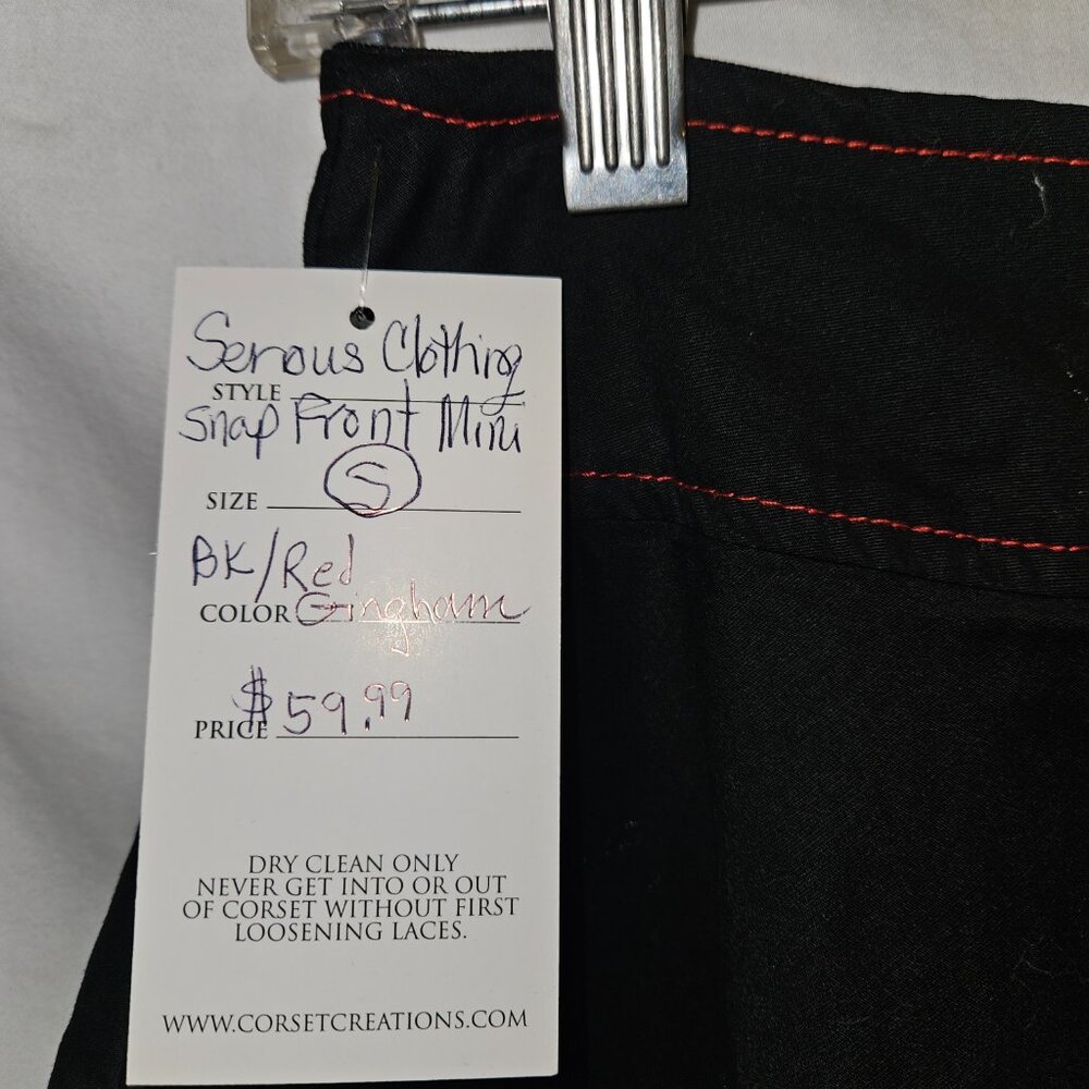 NWT Serious Clothing Micro Mini Snap front Skirt SMALL - Picture 4 of 15